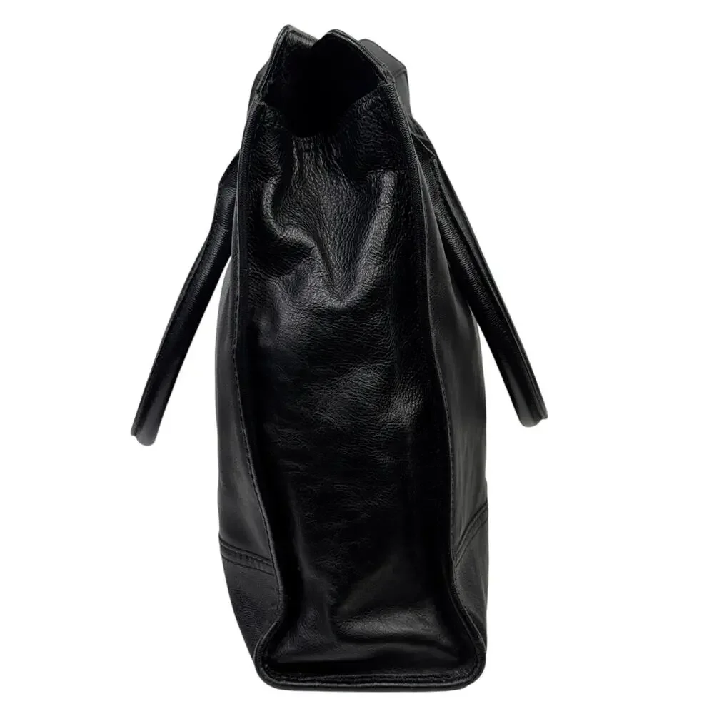 Cole Haan Black Leather Large Satchel Bag Vintage Valise II Kendra Women's Bags